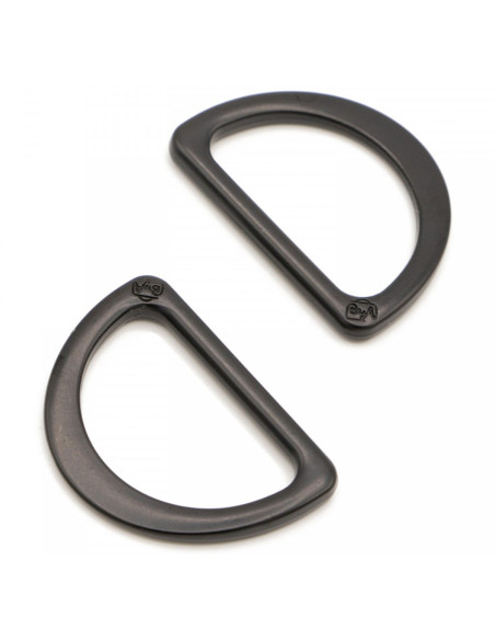 Satz von 2 D-Ringen 25 mm schwarz