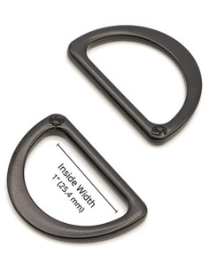 Satz von 2 D-Ringen 25 mm schwarz 2