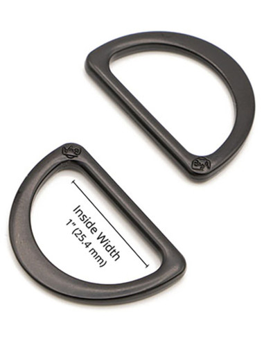 Satz von 2 D-Ringen 25 mm schwarz
