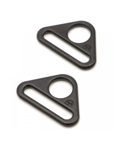 Set aus 2 dreieckigen Ringen, 25 mm, schwarz