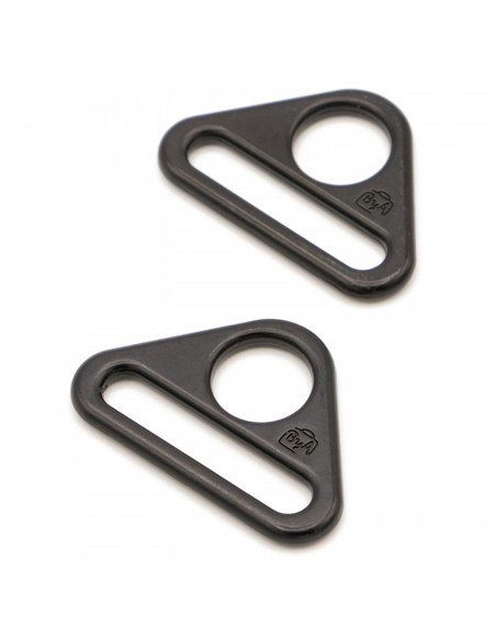 Set aus 2 dreieckigen Ringen, 25 mm, schwarz