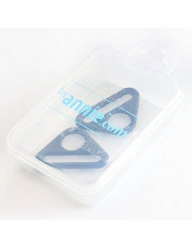 Set aus 2 dreieckigen Ringen, 25 mm, schwarz