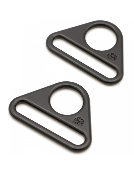 Set aus 2 dreieckigen Ringen, 38 mm, schwarz