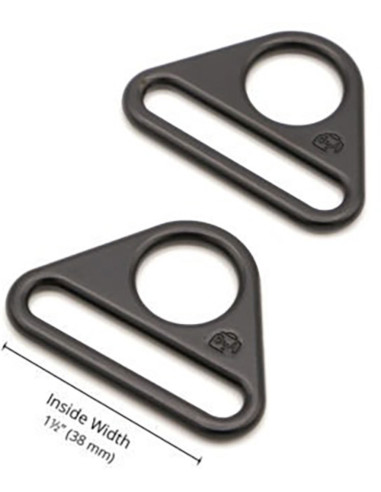 Set aus 2 dreieckigen Ringen, 38 mm, schwarz