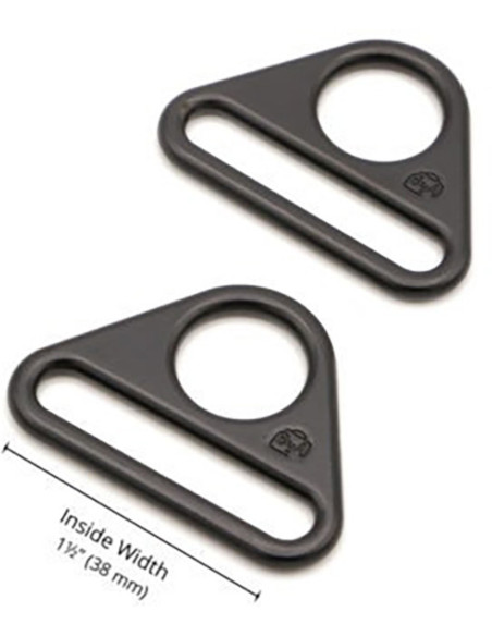 Set aus 2 dreieckigen Ringen, 38 mm, schwarz