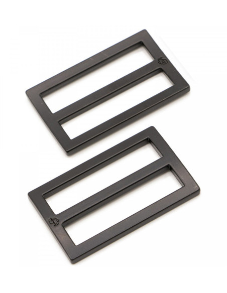 Set aus 2 verstellbaren Schnallen 22 x 38 mm schwarz