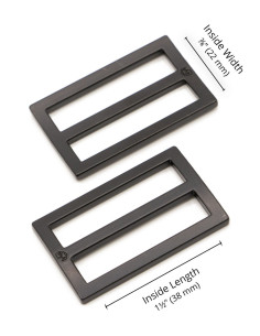 Set aus 2 verstellbaren Schnallen 22 x 38 mm schwarz 2