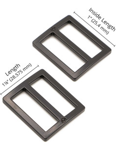 Set aus 2 verstellbaren Schnallen 28 x 25 mm schwarz 2
