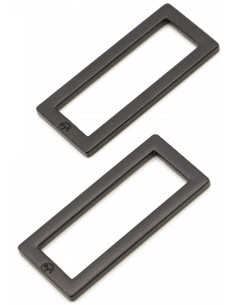 Set aus 2 rechteckigen Schlaufen 13 x 38 mm schwarz