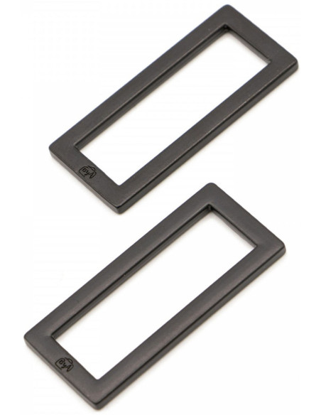 Set aus 2 rechteckigen Schlaufen 13 x 38 mm schwarz