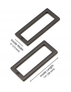 Set aus 2 rechteckigen Schlaufen 13 x 38 mm schwarz 2