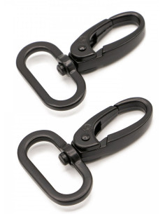 Set aus 2 Karabinern, 25 mm, schwarz