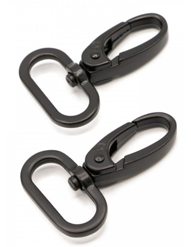 Set aus 2 Karabinern, 25 mm, schwarz