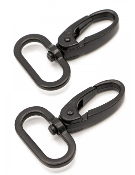 Set aus 2 Karabinern, 25 mm, schwarz