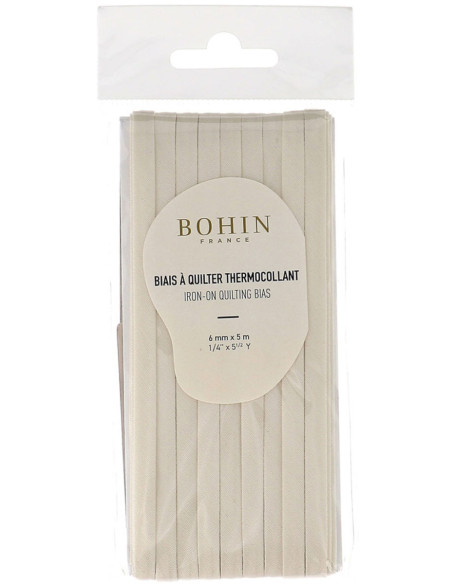 Bügelbares Schrägband 6 mm x 5 m - Ecru
