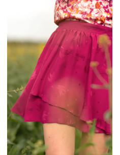 Jacquardstoff aus Viskose Streli Magenta-Rosa - Églantine & Zoé 2