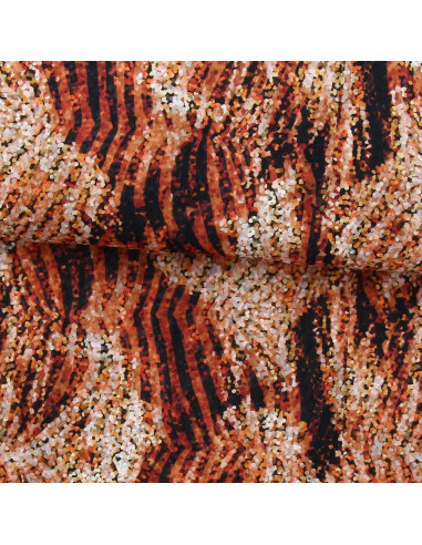 Polyester-Voile-Stoff - Ocker Zebra