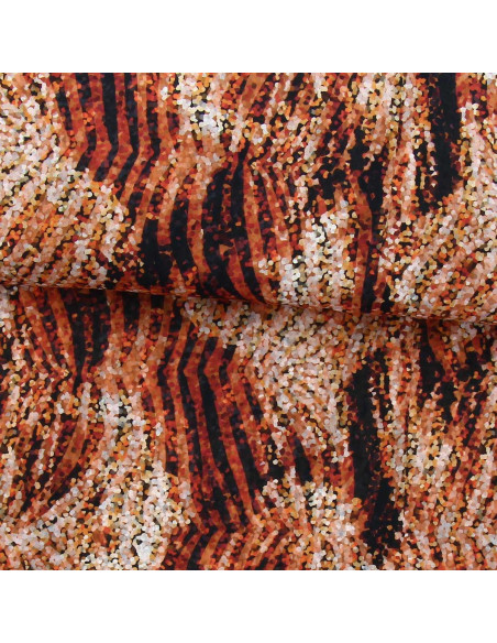 Polyester-Voile-Stoff - Ocker Zebra