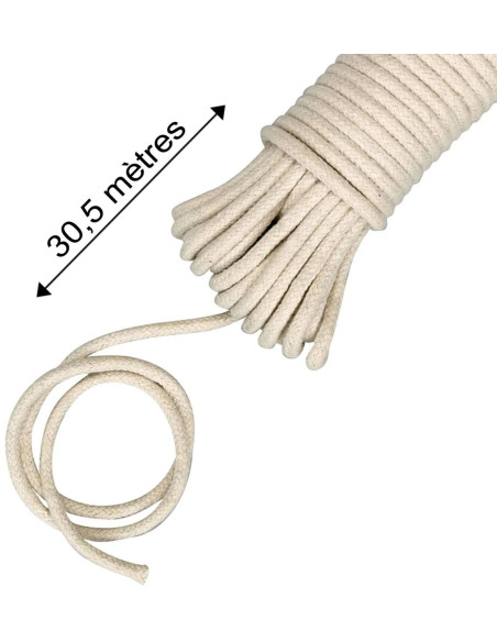 Geflochtene Baumwollschnur natur 6 mm x 30,5 Meter The Gypsy Quilter