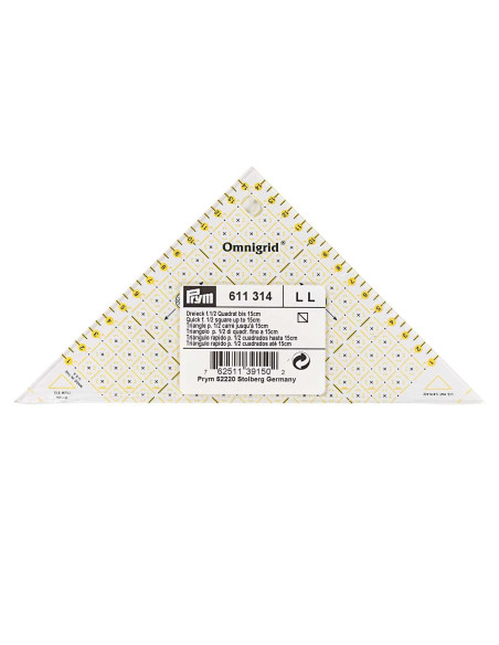 Rechteckiges Dreiecklineal Omnigrid 1/2 Quadrate