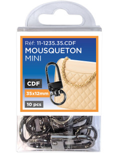 Set mit 10 Mini-Drehkarabinern - Gewehrlauf 35 x 12 mm