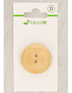 Karte mit 1 Knopf aus natürlichem Holz 28 mm 2 Löcher - Quadrate