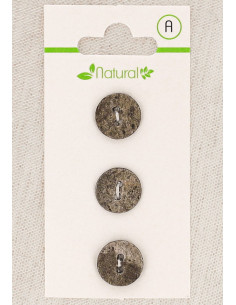 Karte mit 3 taupefarbenen Knöpfen, 13 mm, 2 Löcher - Texturiert