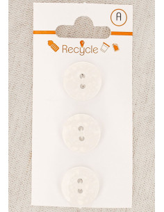 Karte mit 3 weißen Knöpfen 15 mm 2 Löcher - Terrazzo
