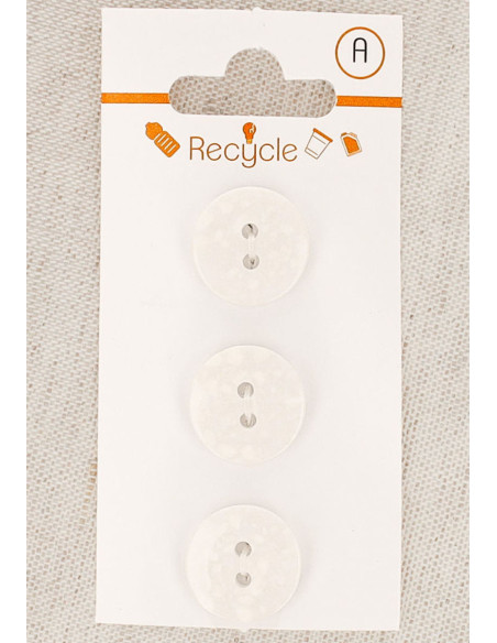Karte mit 3 weißen Knöpfen 15 mm 2 Löcher - Terrazzo