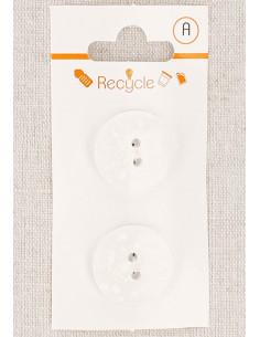 Karte mit 2 weißen Knöpfen 20 mm 2 Löcher - Terrazzo