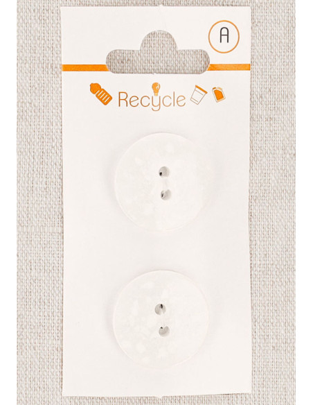 Karte mit 2 weißen Knöpfen 20 mm 2 Löcher - Terrazzo
