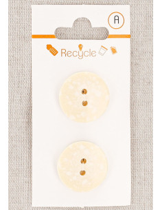 Karte mit 2 cremefarbenen Knöpfen 20 mm 2 Löcher - Terrazzo