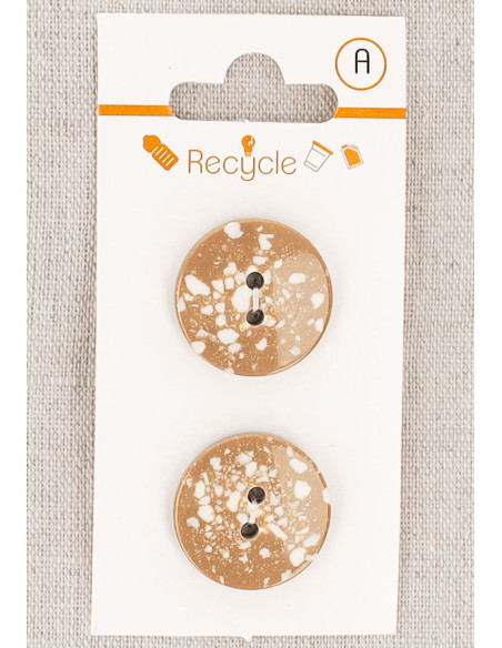 Karte mit 2 Kamelknöpfen 20 mm 2 Löcher - Terrazzo