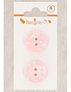 Karte mit 2 rosa Knöpfen 20 mm 2 Löcher - Terrazzo