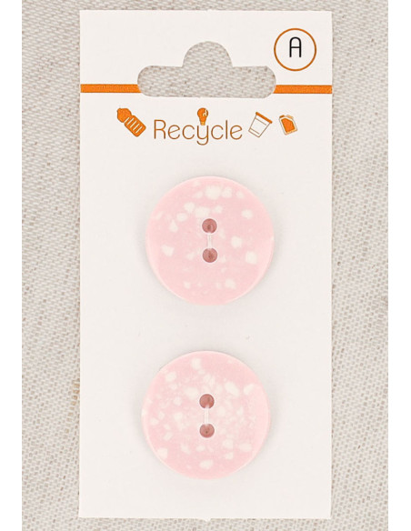 Karte mit 2 rosa Knöpfen 20 mm 2 Löcher - Terrazzo
