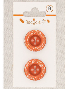 Karte mit 2 Kupferknöpfen 20 mm 4 Löcher - Gerollter Rand Terrazzo