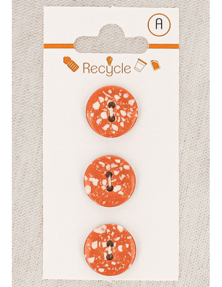 Karte mit 3 Kupferknöpfen 15 mm 2 Löcher - Terrazzo