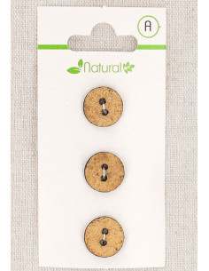 Karte mit 3 beige Knöpfen 13 mm 2 Löcher - Texturiert