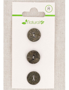 Karte mit 3 grauen Knöpfen 13 mm 2 Löcher - Texturiert