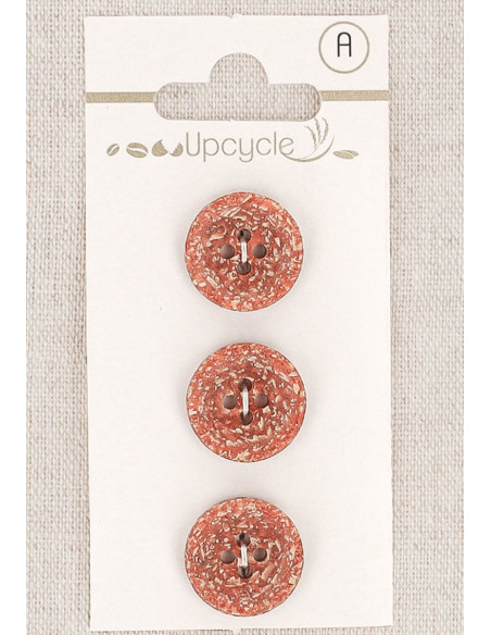 Karte mit 3 Kupferknöpfen 15 mm 4 Löcher -Fantasien