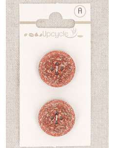 Karte mit 2 Kupferknöpfen 20 mm 4 Löcher - Fantasien