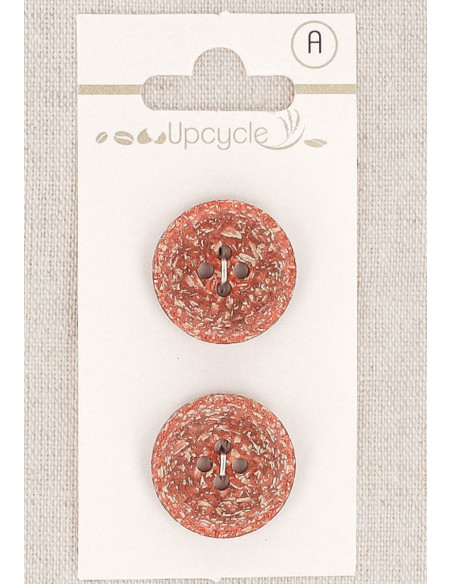 Karte mit 2 Kupferknöpfen 20 mm 4 Löcher - Fantasien