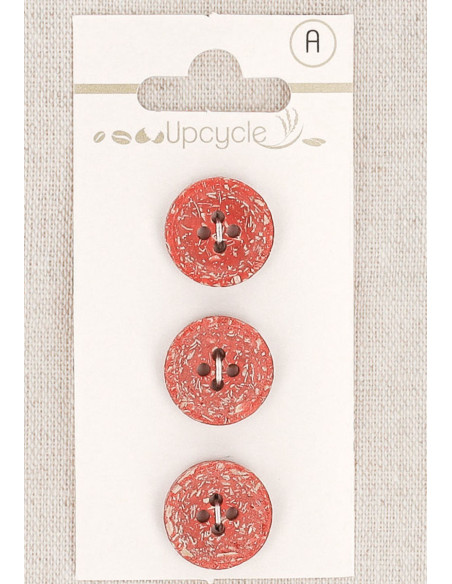 Karte mit 3 roten Knöpfen 15 mm 4 Löcher -Fantasien