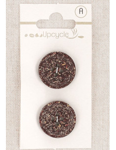 Karte mit 2 violetten Knöpfen 20 mm 4 Löcher - Fantasien