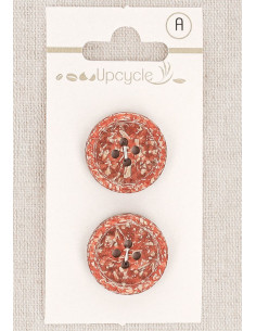 Kupferknopfkarte 20 mm 4 Löcher - Fantasien mit gerolltem Rand