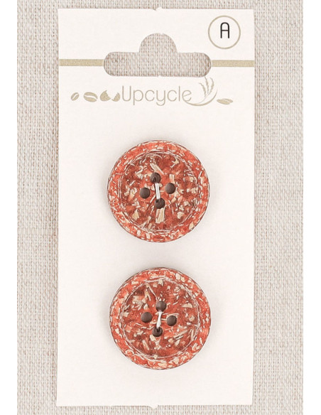 Kupferknopfkarte 20 mm 4 Löcher - Fantasien mit gerolltem Rand