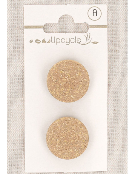 Karte mit 2 beigen Knöpfen, 20 mm mit Öse - Fantasien