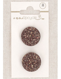 Karte mit 2 violetten Knöpfen, 20 mm mit Öse - Fantasien