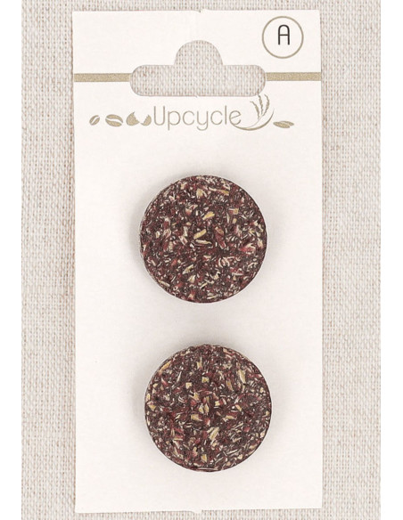 Karte mit 2 violetten Knöpfen, 20 mm mit Öse - Fantasien