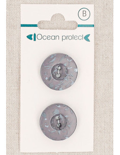 Karte mit 2 lila Knöpfen 20 mm 2 Löcher - Rand